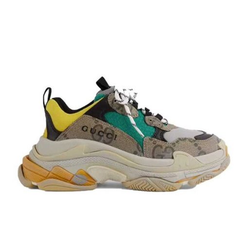 GUCCI X BALENCIAGA THE HACKER PROJECT TRIPLE S BEIGE GREEN YELLOW   GCC074