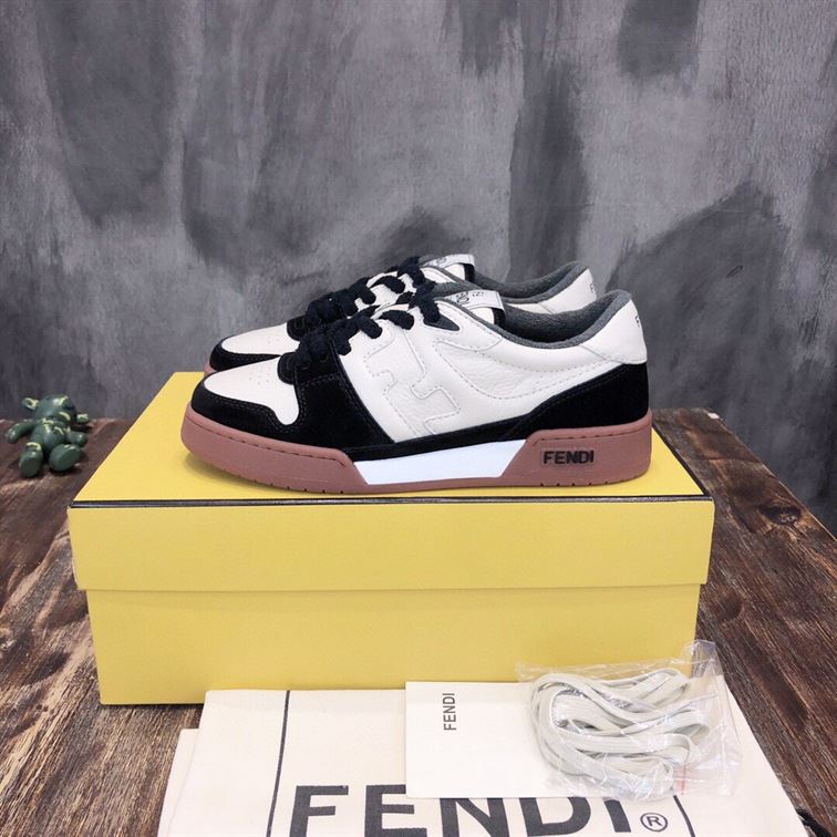 FENDI MATCH LOW-TOP SNEAKERS IN BLACK SUEDE   FDS005