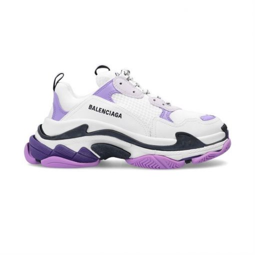 BALENCIAGA TRIPLE S 1.0 SNEAKERS IN WHITE AND LILAC   BLA021