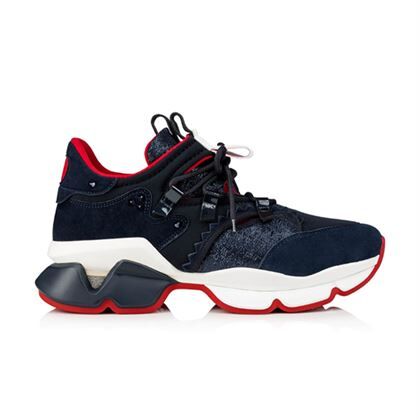 CHRISTIAN LOUBOUTIN BLUE NEOPRENE RED- RUNNER SNEAKER   CLS012