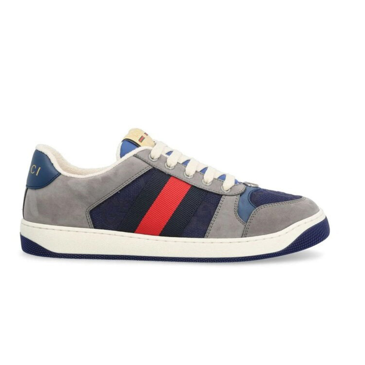 Gucci Screener Grey Suede Sneakers   GCC206