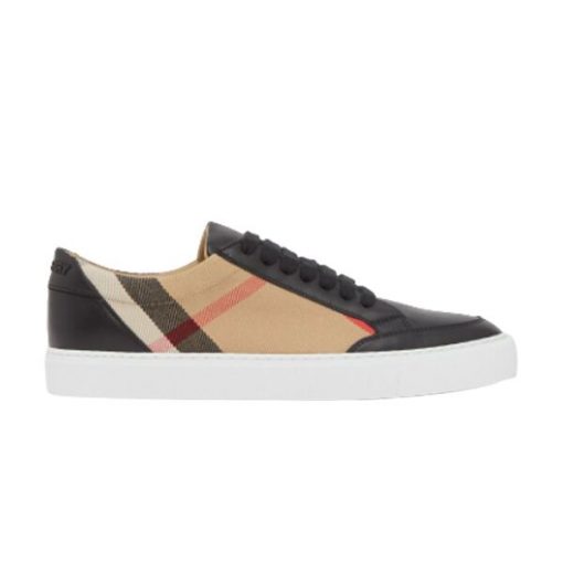 BURBERRY LEATHER AND HOUSE CHECK COTTON SNEAKERS   BBR014