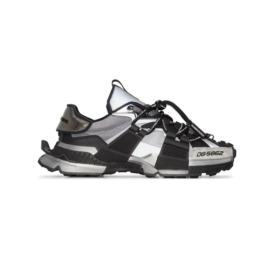 DOLCE   GABBANA SPACE LOW-TOP SNEAKERS IN BLACK AND GREY �C DG013