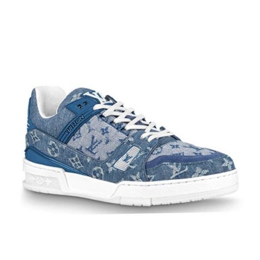 LOUIS VUITTON TRAINER SNEAKER DENIM MONOGRAM   LVS129