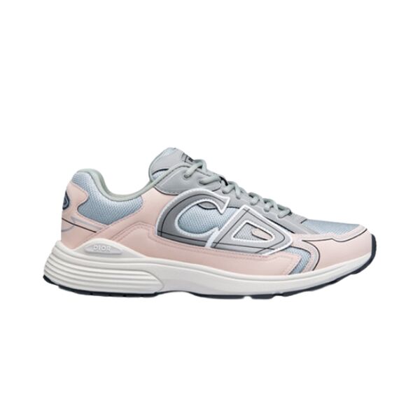 DIOR B30 SNEAKER GRAY MESH AND LIGHT PINK AND GRAY TECHNICAL FABRIC   DO058