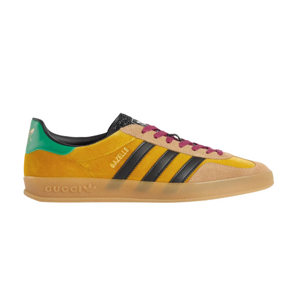 GUCCI ADIDAS GAZELLE  YELLOW VELVET GREEN    GCC121