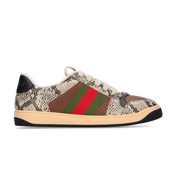 GUCCI SCREENER PYTHON-EMBOSSED LEATHER SNEAKER   GCC108