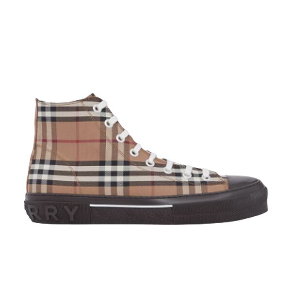 BURBERRY VINTAGE CHECK COTTON HIGH-TOP SNEAKERS   BBR027