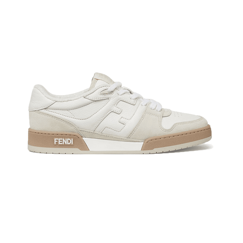 FENDI MATCH LOW-TOP SNEAKERS IN WHITE SUEDE   FDS004