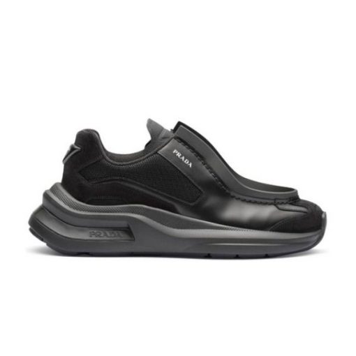 PRADA SYSTEME BRUSHED LEATHER SNEAKERS   PRS050