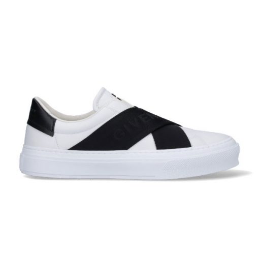 GIVENCHY CITY SPORT SNEAKERS IN LEATHER WITH DOUBLE WEBBING STRAP   GVC008