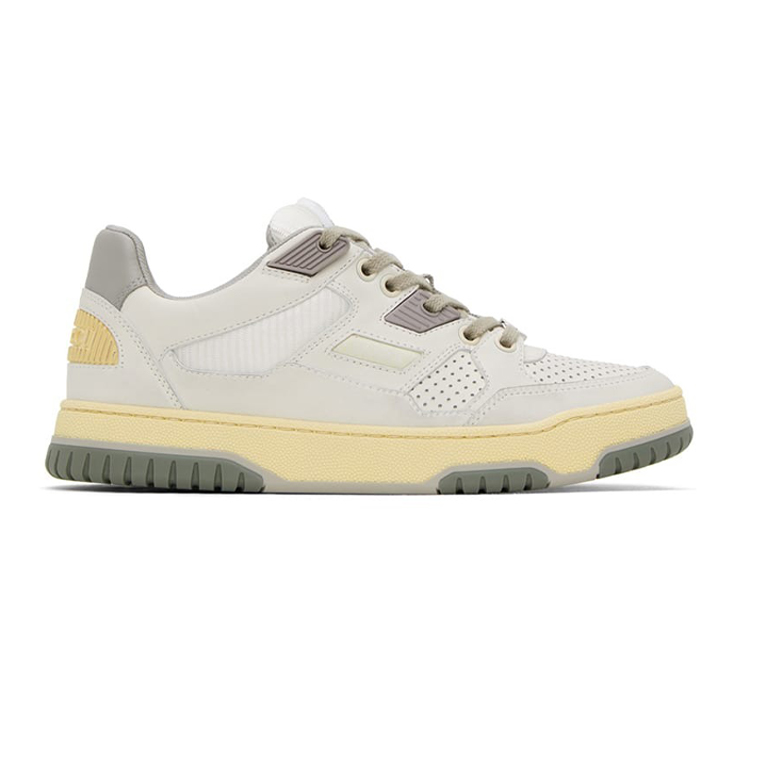 Gucci White Grey Yellow Distressed Effect Sneakers   GCC203