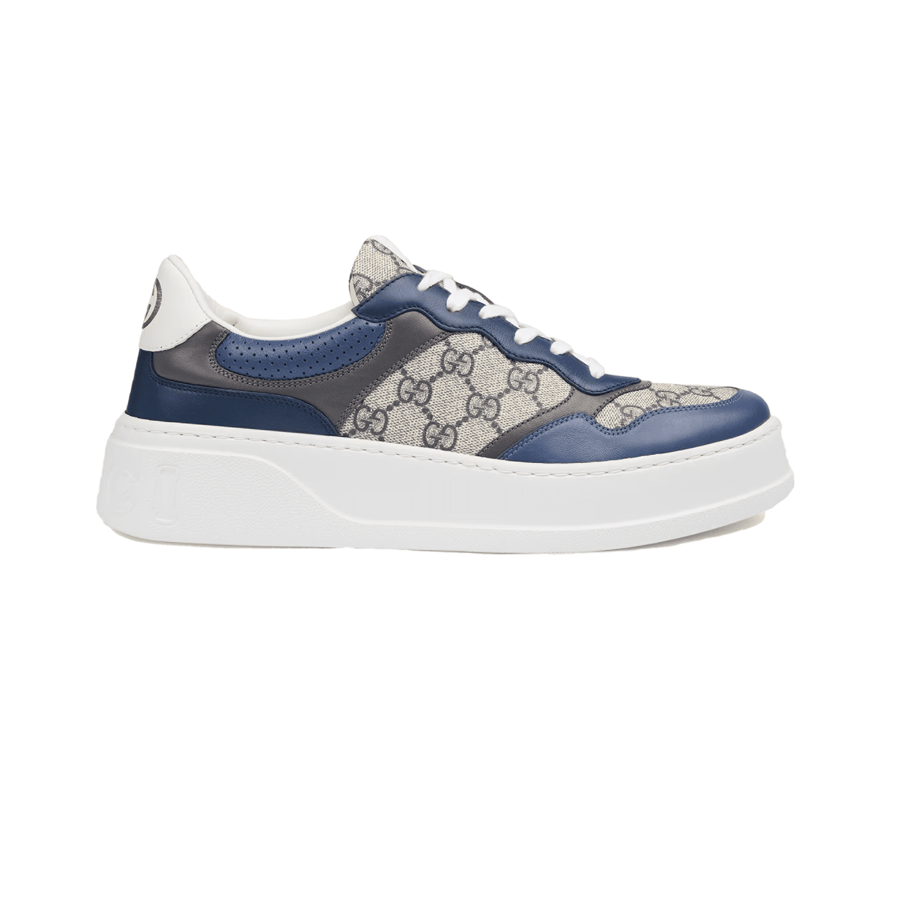 GUCCI MEN S GG SNEAKERS BEIGE AND BLUE SUPREME   GCC003