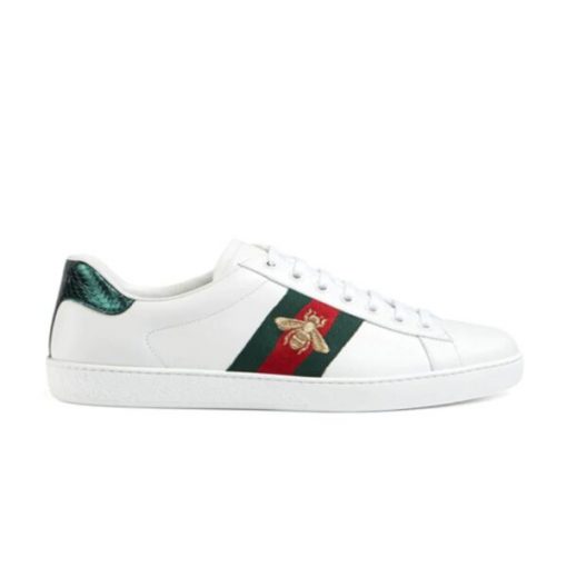 GUCCI ACE SNEAKER WHITE LEATHER WITH BEE   GCC087
