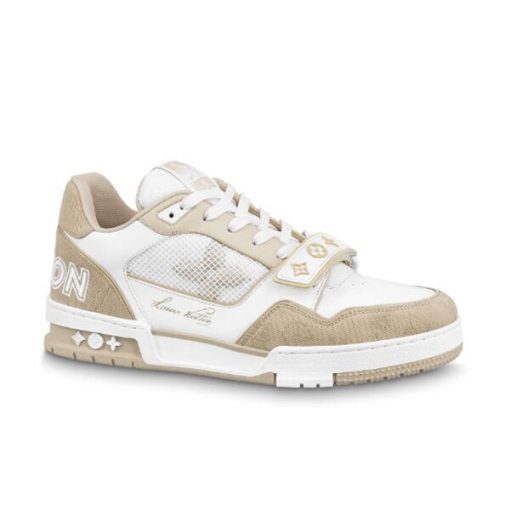 LOUIS VUITTON TRAINER BEIGE WHITE   LVS014