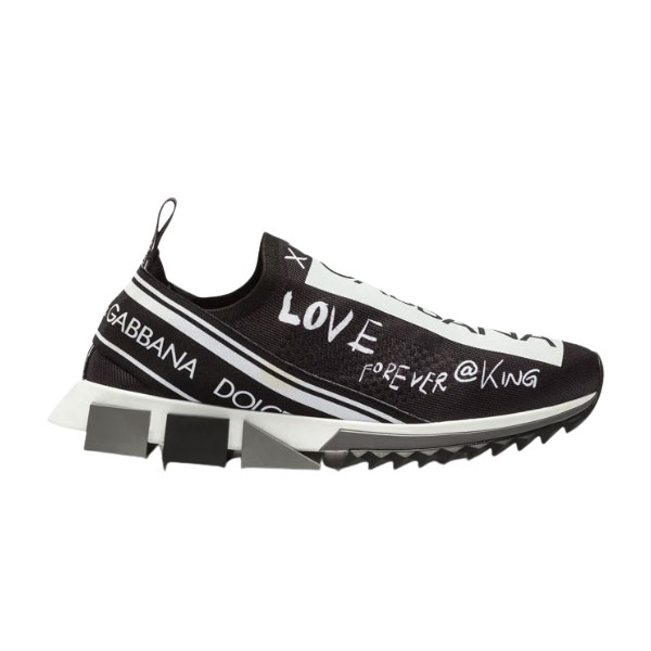 DOLCE   GABBANA SORRENTO SNEAKERS GRAFFITI IN BLACK ?��� DG027