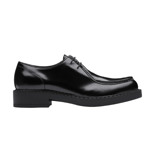 PRADA MONOLITH BRUSHED LEATHER LACE-UP SHOES   PRS039