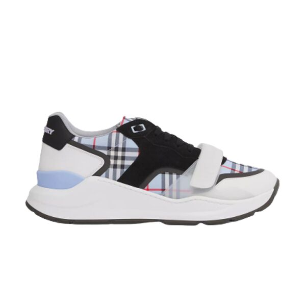 BURBERRY CHECK NYLON, LEATHER AND SUEDE SNEAKERS   BBR031