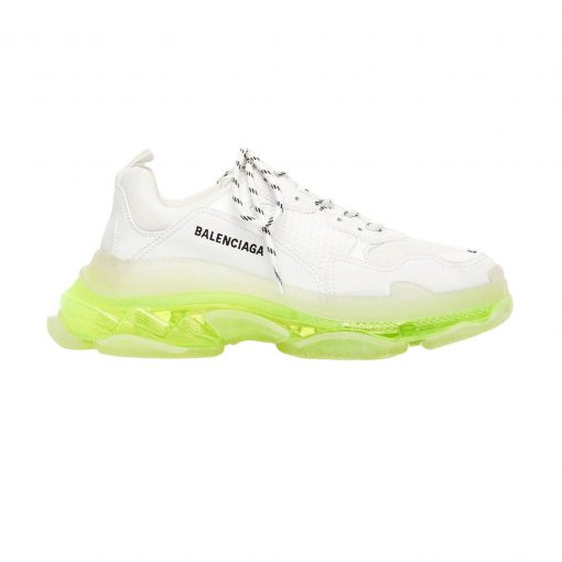 BALENCIAGA TRIPLE S WHITE GREEN CLEAR SOLE   BLA013