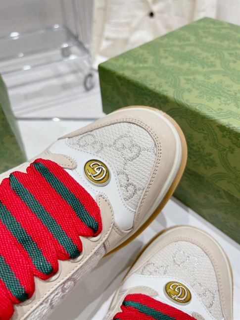GUCCI SCREENER SNEAKERS IN GG LUREX AND NABUK   GCC123