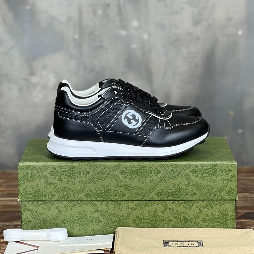 Gucci Casual Negro Suela Blanco Logo Sneaker   GCC166