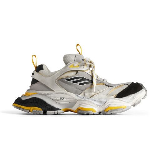 BALENCIAGA CARGO SNEAKER IN GREY BLACK AND YELLOW   BLA076