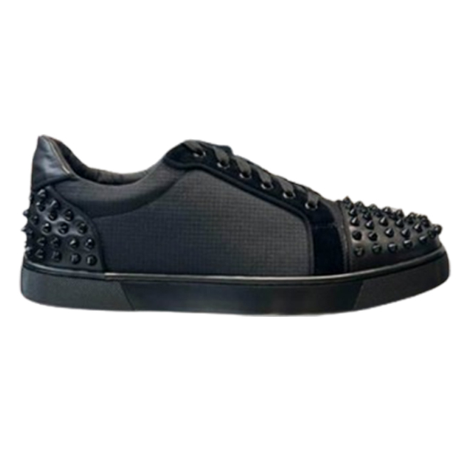 Christian Louboutin Casual Rivet Low Top Spikes Flats Black Sneaker   CLS047