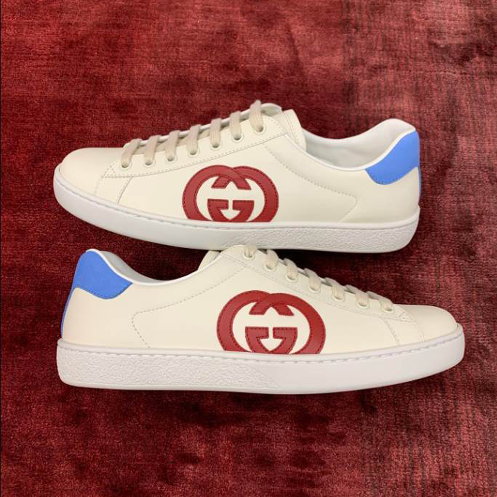 Gucci Ace Interlocking G White Red Blue Sneakers   GCC196