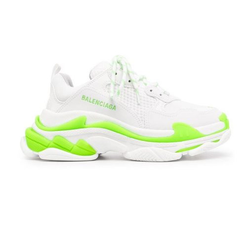 BALENCIAGA TRIPLE S 1.0 SNEAKERS IN WHITE AND GREEN   BLA022
