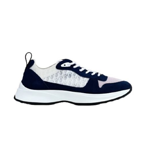 DIOR B25 RUNNER NAVY OBLIQUE SUEDE SNEAKER   DO063
