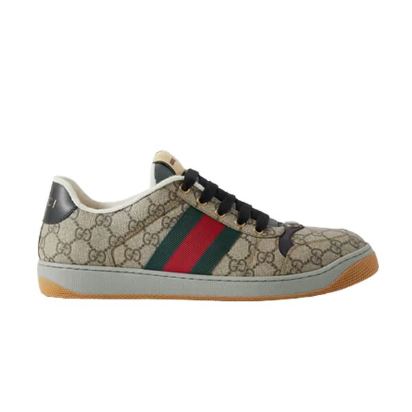 GUCCI MEN S SCREENER SNEAKER IN BEIGE AND EBONY GG SUPREME   GCC055