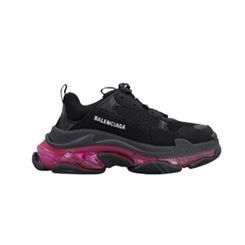 BALENCIAGA TRIPLE S BLACK RED CLEAR SOLE   BLA012