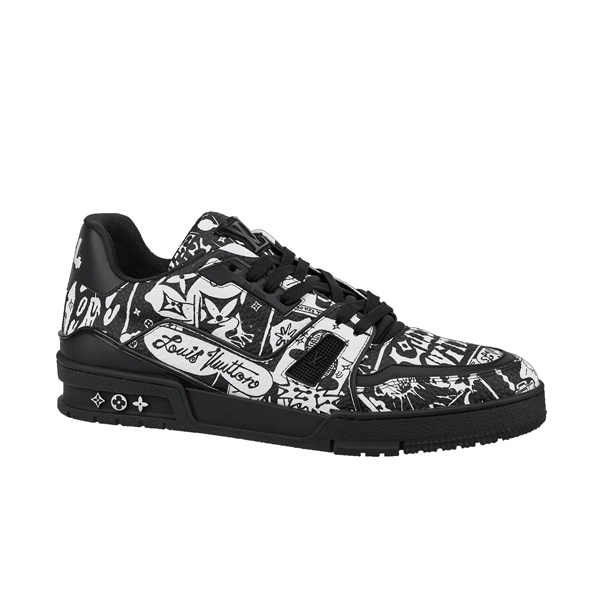 LOUIS VUITTON LV TRAINER COMIC MOTIFS BLACK WHITE   LVS146