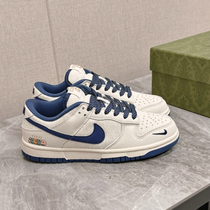 Nike SB Dunk Low x Gucci White Blue Sneaker   GCC162