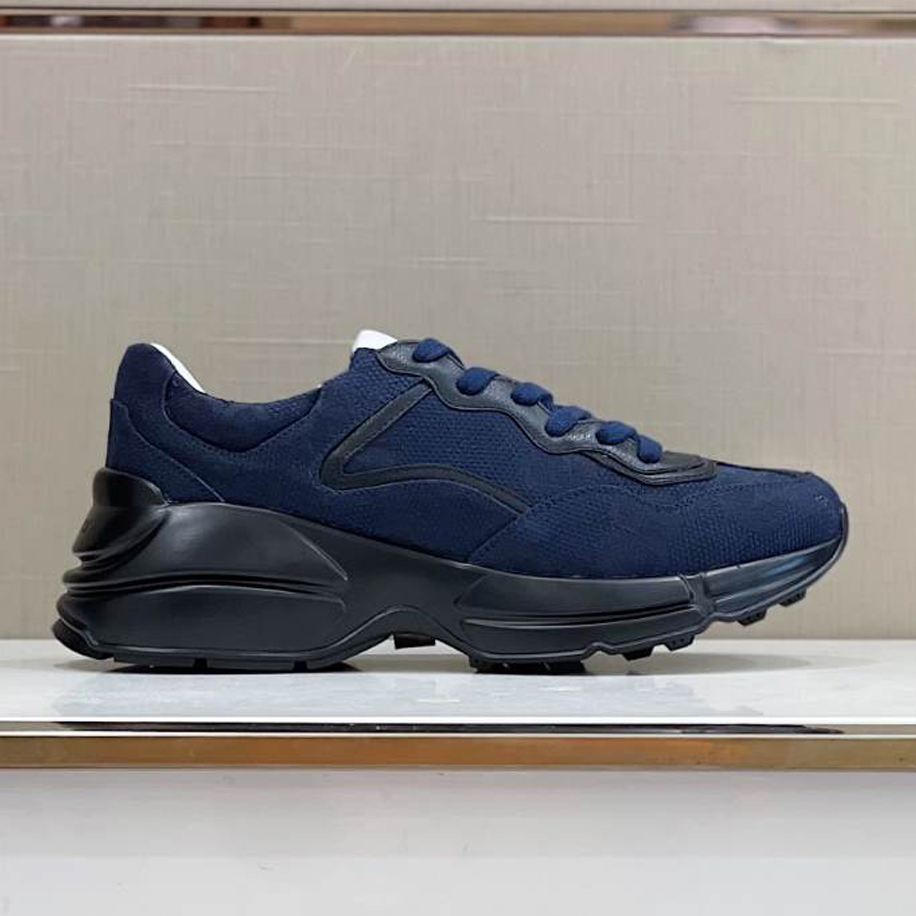 Gucci Rhyton Blue Canvas Sneakers   GCC212