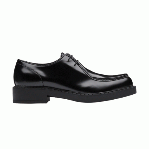 PRADA MONOLITH BRUSHED LEATHER LACE-UP SHOES   PRS039