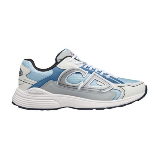 DIOR B30 SNEAKER LIGHT BLUE MESH AND BLUE GRAY AND WHITE TECHNICAL FABRIC   DO110