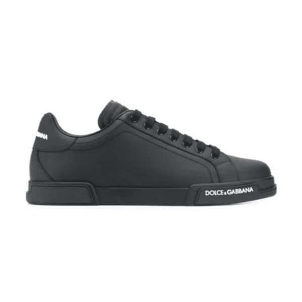 DOLCE   GABBANA BLACK LOW TOP SNEAKER ?��� DG009