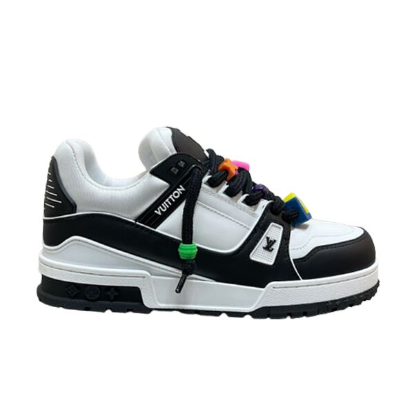 LOUIS VUITTON TRAINER MAXI LOW-TOP SNEAKERS IN WHITE AND BLACK   LVS116