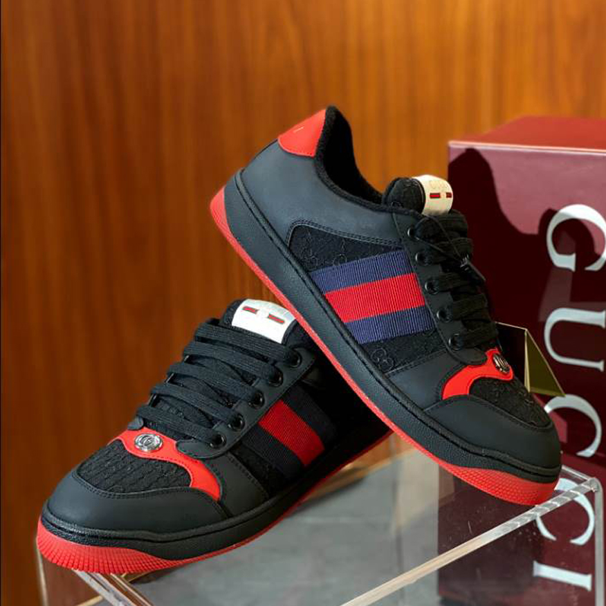 Gucci Black Red Web Classic Sneakers   GCC180