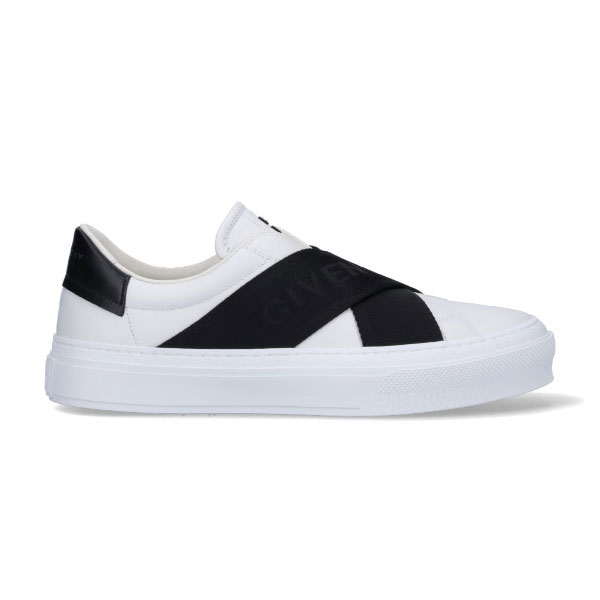 GIVENCHY CITY SPORT SNEAKERS IN LEATHER WITH DOUBLE WEBBING STRAP   GVC008