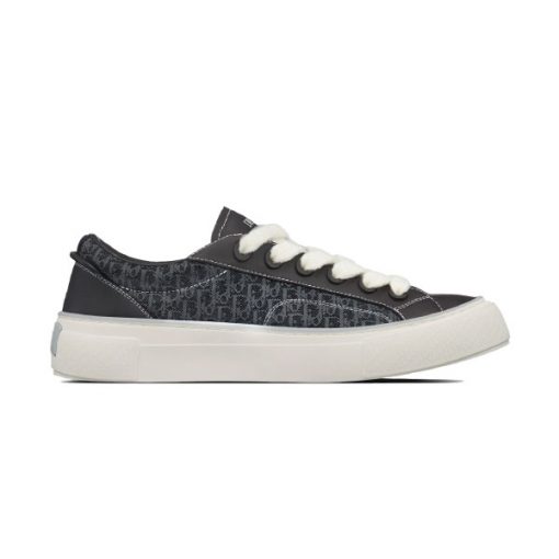 DIOR B33 SNEAKER BLACK SMOOTH CALFSKIN AND DIOR OBLIQUE JACQUARD   DO129