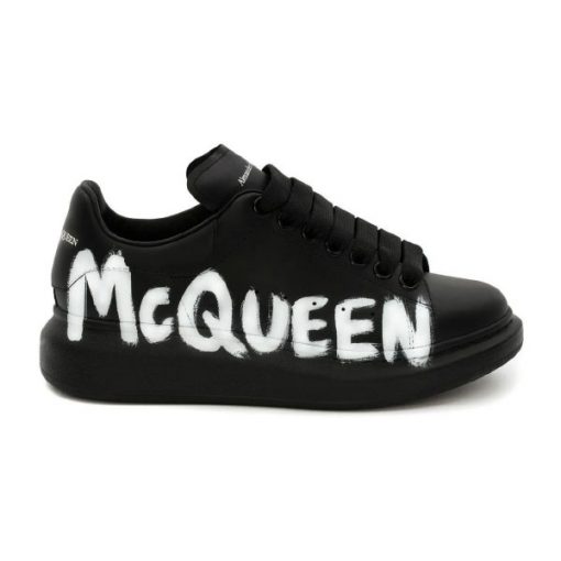 ALEXANDER MCQUEEN GRAFFITI OVERSIZED SNEAKER IN BLACK   ALD021