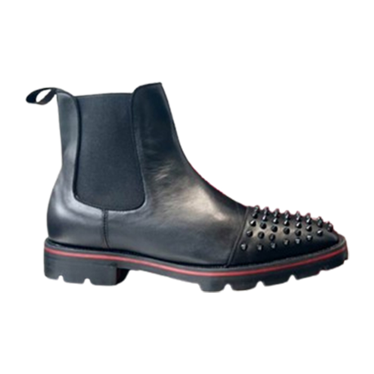 Christian Louboutin Black Leather Ankle Boots Sneaker   CLS057