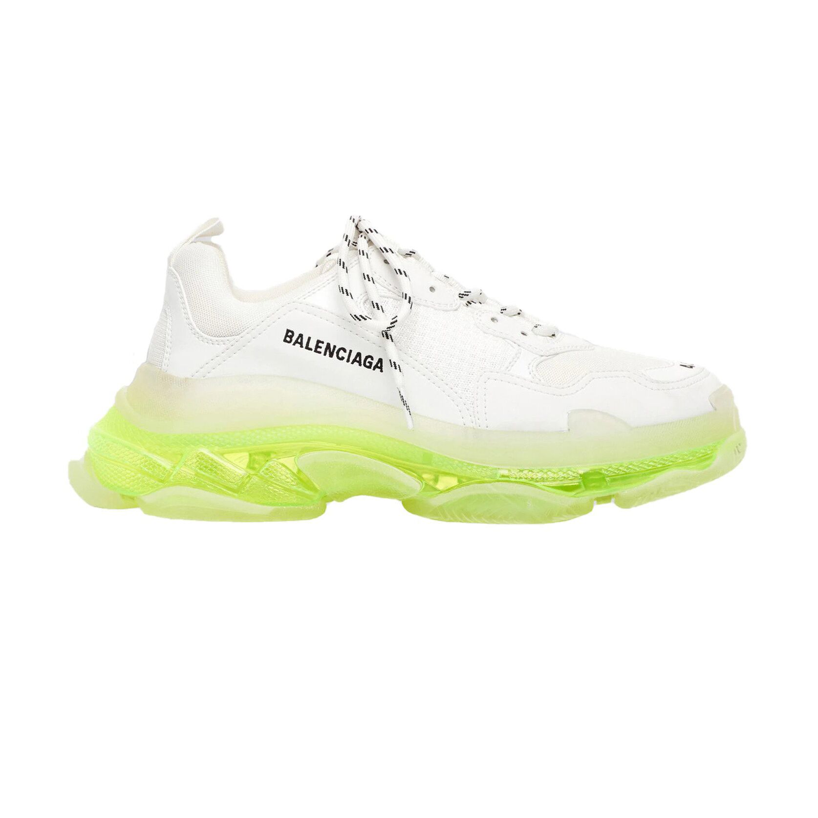 BALENCIAGA TRIPLE S WHITE GREEN CLEAR SOLE   BLA013