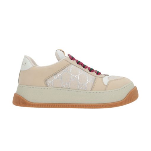 GUCCI SCREENER SNEAKERS IN GG LUREX AND NABUK   GCC123