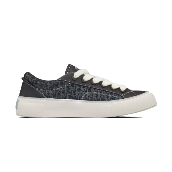 DIOR B33 SNEAKER BLACK SMOOTH CALFSKIN AND DIOR OBLIQUE JACQUARD   DO129