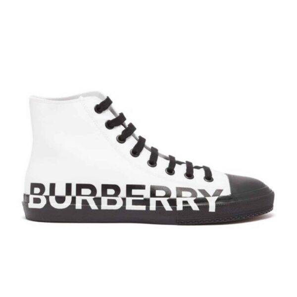BURBERRY LOGO PRINT GABARDINE HIGH-TOP SNEAKERS   BBR029