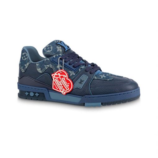 LOUIS VUITTON X NIGO TRAINER SNEAKERS IN BLUE   LVS005