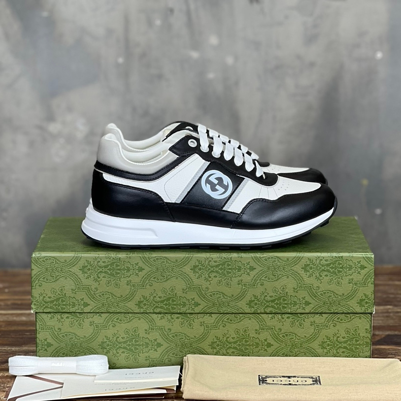 Gucci Leather Low  Black White  Sneaker   GCC167